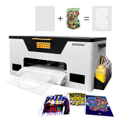 NEW XP600 Printer 1 White 6 Colors Ink A3 PET Film DTF Printer T-shirt Printing Machines Offset DTF Ink Printers