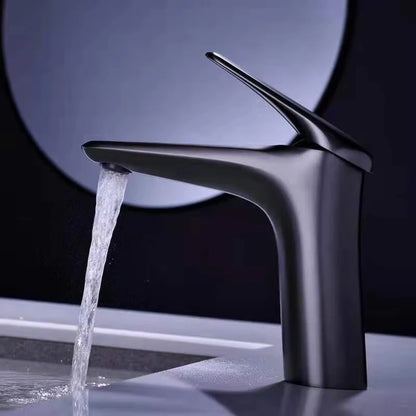 Latest Design Brass Single Hole Deck Hot Cold Water Bathroom Cabinet Washbasin Tap Featuring Ceramic Valve 5 Year Warranty