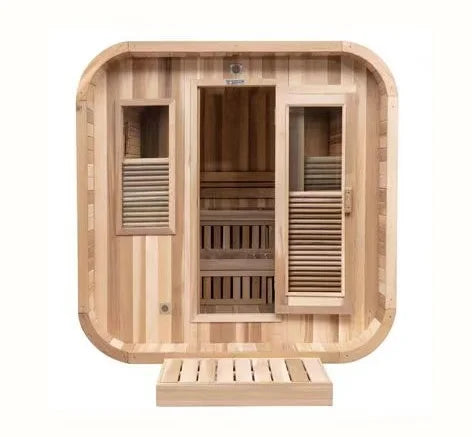 Best Seller Electric Outdoor Infrared Sauna Room Traditional Red Cedar Hemlock Solid Wood 2-Person Capacity Stove Villa