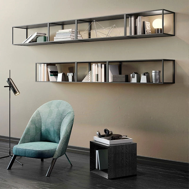 KINNO Elegant Iron Wall-mounted Bookshelf Multi-Layer Storage Display Shelf Kitchen Bedroom Living Room Sofa Background Mall