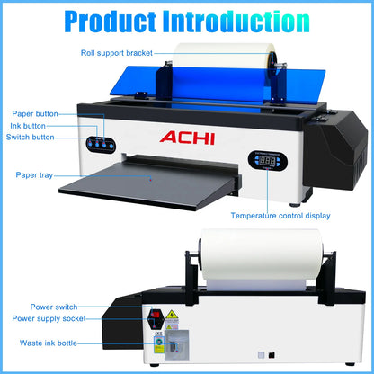 US Stock ACHI DTF A3 L1800/1390 Printer White Ink Circulation for Printing Direct to Film of T-Shirt Cloth Hat Apparel Transfer