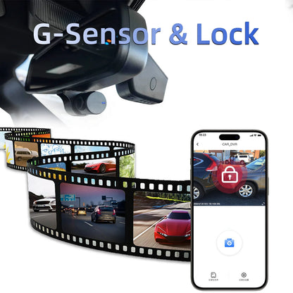 Dash Cam 4K 2160P UHD Custom Fit F-150 F-250 RAPTOR 2021-2025 Loop Recording G-sensor App Control WIFI Car Black Box Dual Lens