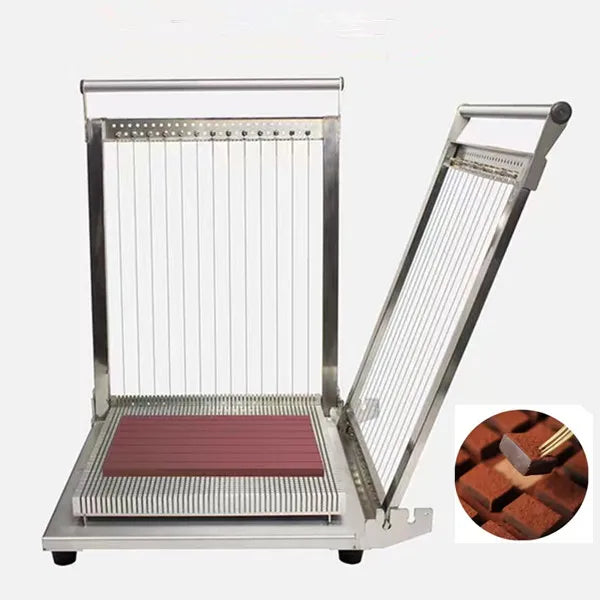 Stainless Steel Double Arm Tofu Guitar Cutter Machine 400x400 mm Cutting Table