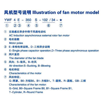 YWF4D-600S-137/70-G Electric External Rotor Axial Fan Motor with Ball Bearing for Condensing Unit OEM Customizable