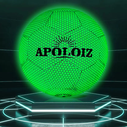 Custom Holographic Soccer Ball Luminous Light Football Glowing in the Dark Soccer Ball  Size 4 5 PU Football for Sport Training