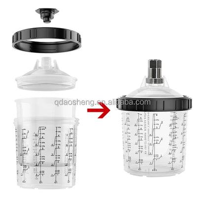 600ml Hvlp Automotive Pp Cups Paint Spray Gun Cup Coating Paint Mixing Cup