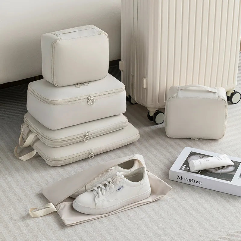 Factory 6 Pieces of Sets Portable Clothes Pouch Travel Bag Set Suitcase Organizers Packing Cubes Luggage Organizer for Travel