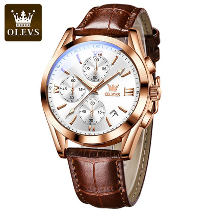 OLEVS 2872 Luxury Original Quartz Watches Chronograph Luminous Hands Waterproof Wristwatches for Men Montre Relojes Pour Homme
