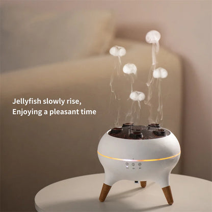 Portable Flame Vulcano Crack Jellyfish Humidifier Diffuser Dynamic Sound Pickup Wireless Remote Control Air Humidifier