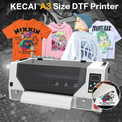 KECAI A3 Direct Film Dtf Printer I1600 Xp600 Dual Print Head New T Shirt Printing Machine with Logo Printing