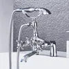 European Style Deck Mount Bathtub Faucet Antique Shower Mixer Tap with Shower Head