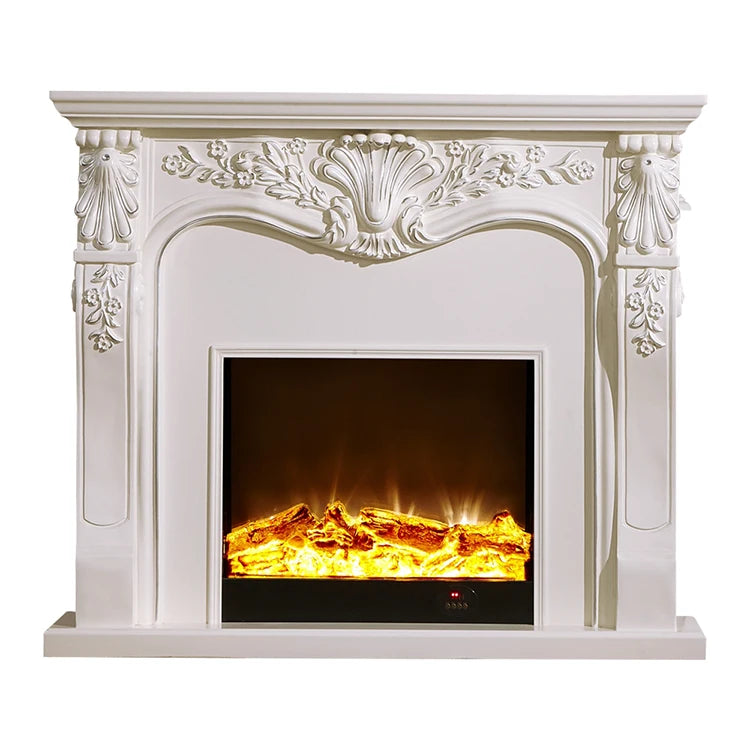 Modern European Style Outdoor Electric Fireplace Insert LED Flame Adjustable Thermostat Built-in Installation Class Energy