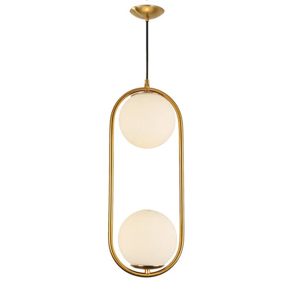 Nordic European Kitchen Pendant Light Rod Brushed Brass Gold Hanging Light Chandelier for Home