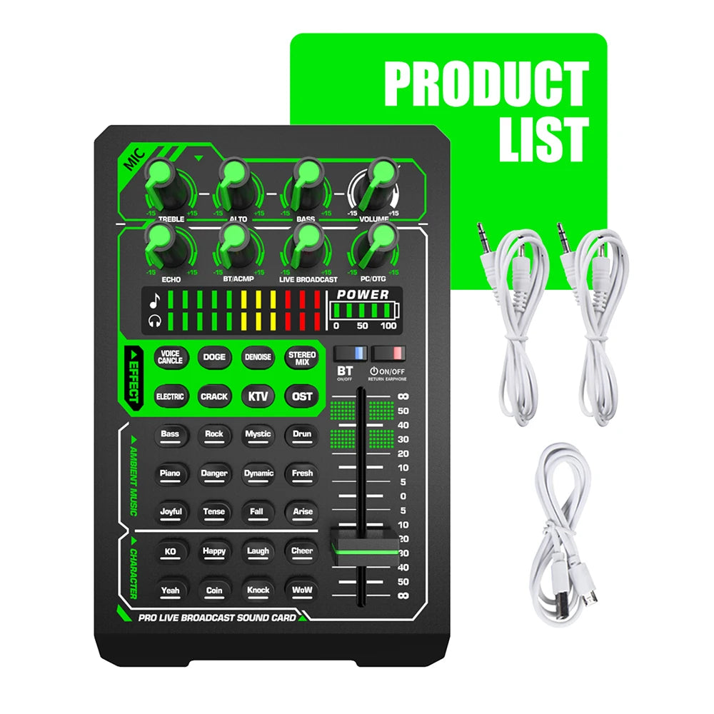 E1 Professional Audio Recording Live Microphone External Sound Card for Studio Use