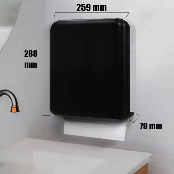 Commercial Black Folded Interleave Hand Pull Toilet Paper Towel Dispenser Wall-Mounted ABS Plastic Eco-Friendly Multifold Manual