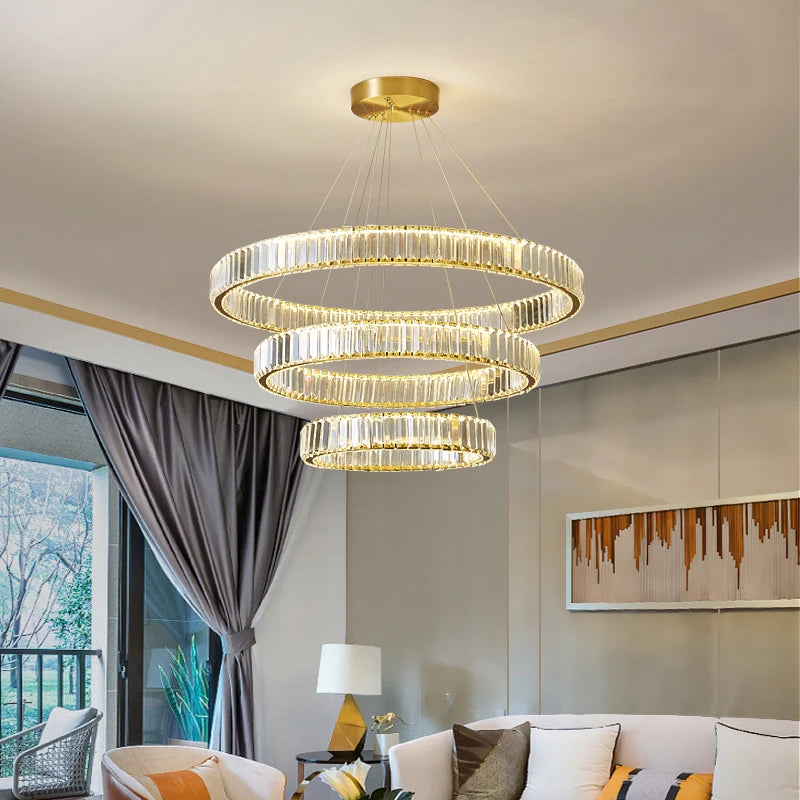 Nordic Style Custom LED Crystal Chandelier for High Ceilings Adjustable Height for Restaurant Villa Hotel Lobby Decor