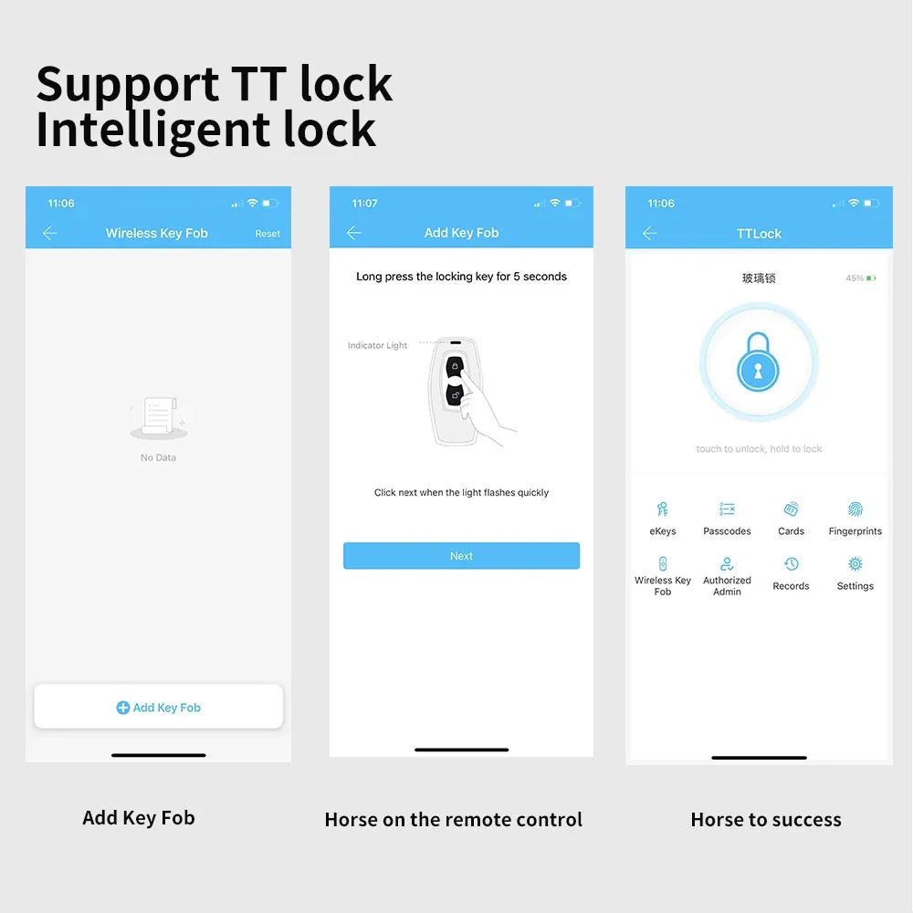 Remote Control Work With TTlock APP Door Lock Wireless Smart Lock Key Fob 15 Meters Distance Remote Controller
