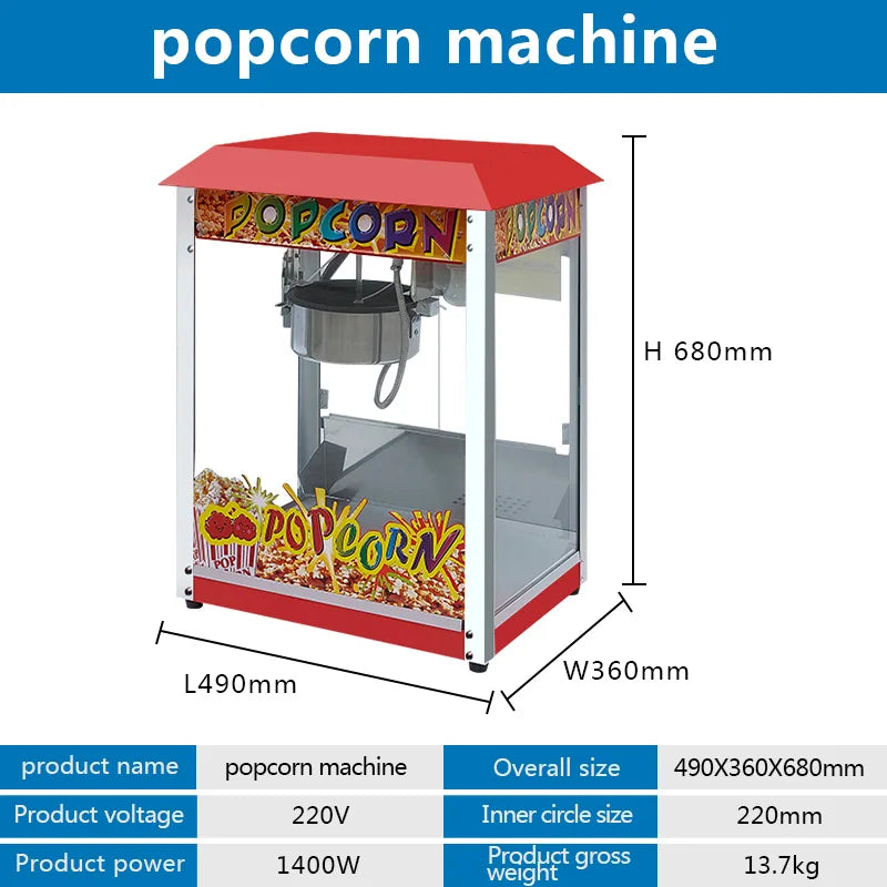 Factory Price  Large-Scale Electric Corn Popcorn  Machine  Maker for Snack Machines