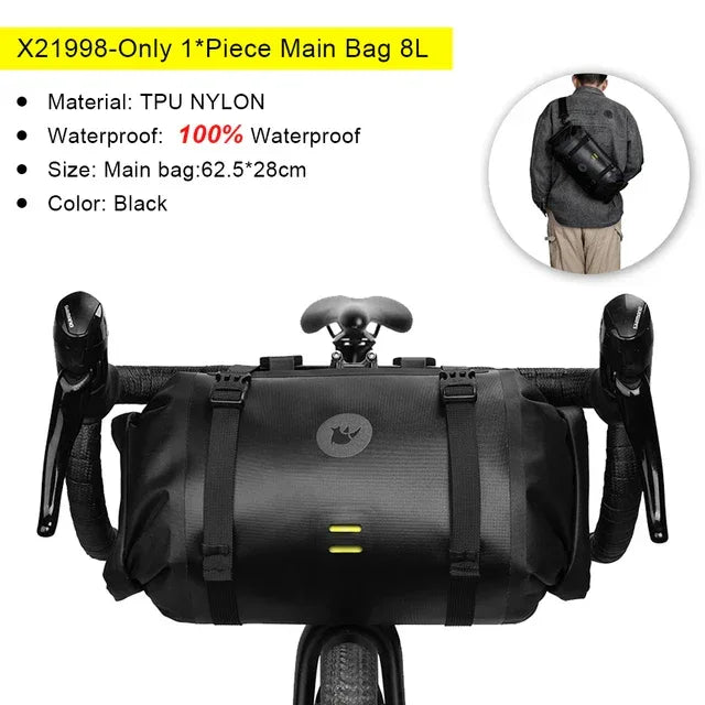 Rhinowalk Bike Handlebar Bag Waterproof Big Capacity 4L-12L  Frame Front Tube Cycling Bag Trunk Pannier Bike Accessories