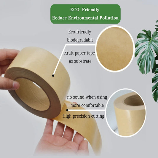 Wholesale Factory Custom PE Eco-Friendly Degradable Self Adhesive Packaging Kraft Paper Packing Tape by PDG ibma