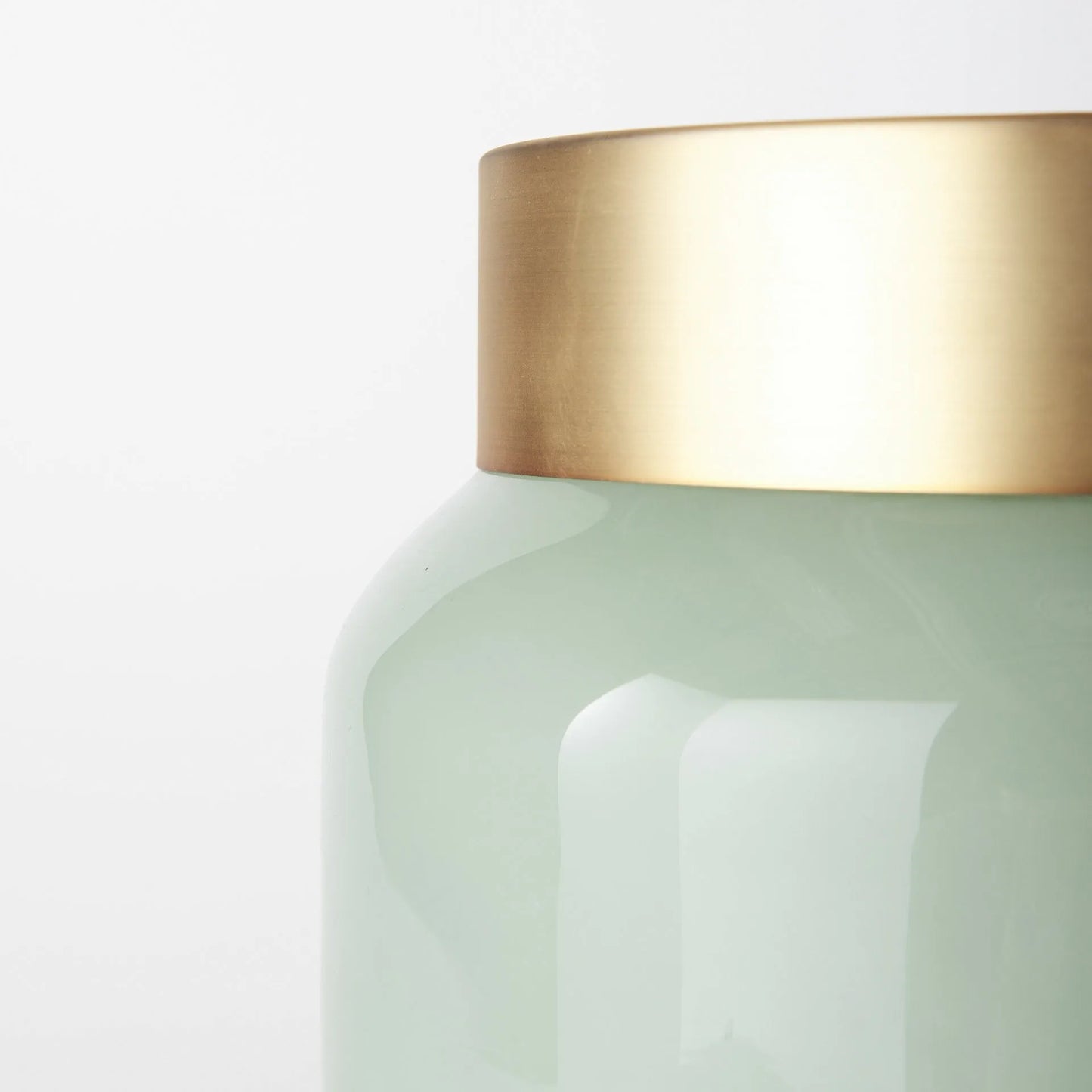 hms 10" Green Abstract Cylinder Crystal Glass Table Vase