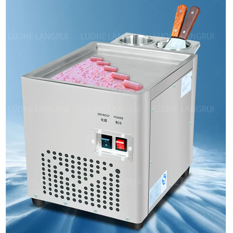 Commercial Soft Rolled Ice Cream Maker Machine Fully Automatic