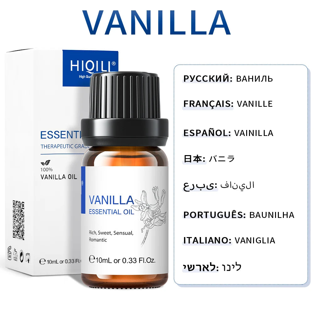 HIQILI Best Essential Oils ,100% Pure Nature for Aromatherapy | Humidifier, Massage,Diffuser, Skin & Hair Care,Perfume DIY-10ML
