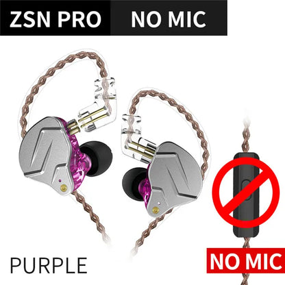 KZ ZSN PRO 1BA 1DD Hybrid Technology HIFI Metal In Ear Earphones Bass Earbud Sport Noise Cancelling Headset KZ ZSTX ZSX ZS10 PRO