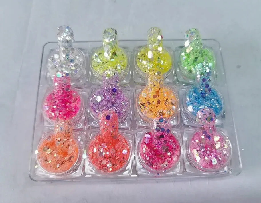 Prime Quality Wholesale PET Glitter Shapes Holographic or Iridescent Chunky Mixes Hexagon Glitter
