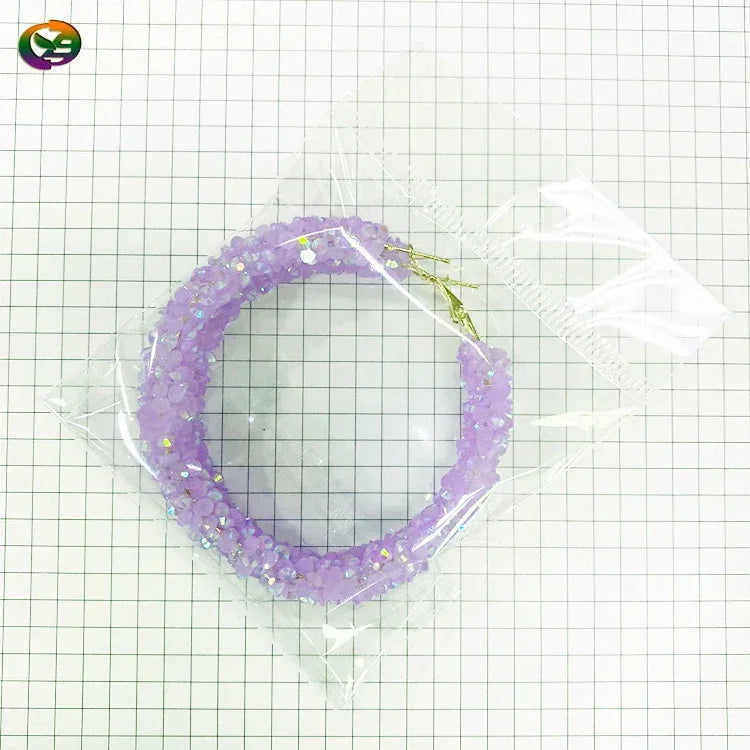Trendy Women Geometric Big Hoop Earrings Resin Crystal Bling Hoop Earrings Custom Color Exaggerated Gold Earring for Girls