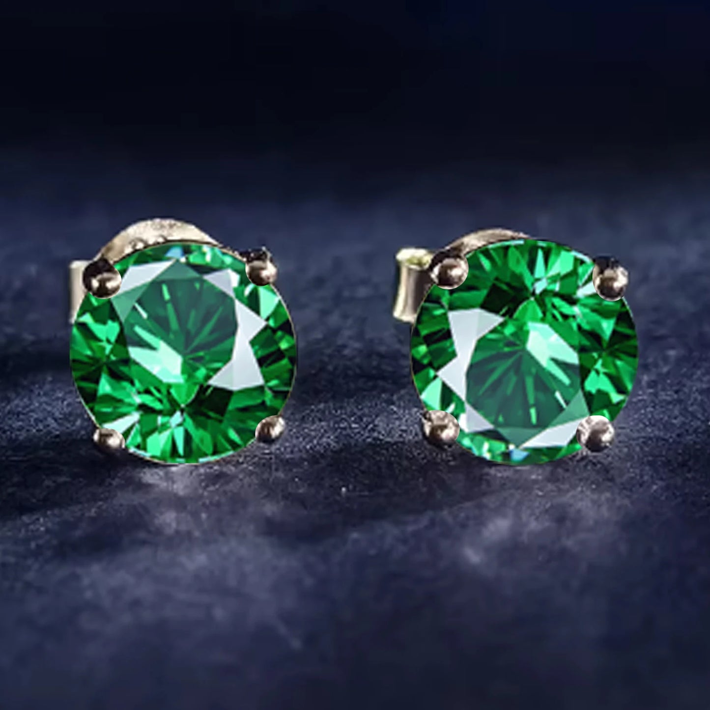 Classic Rhodium Plated S925 Sterling Silver Stock Earrings Luxury Round VVS Moissanite Lab Grown Diamond Women Stud Earrings