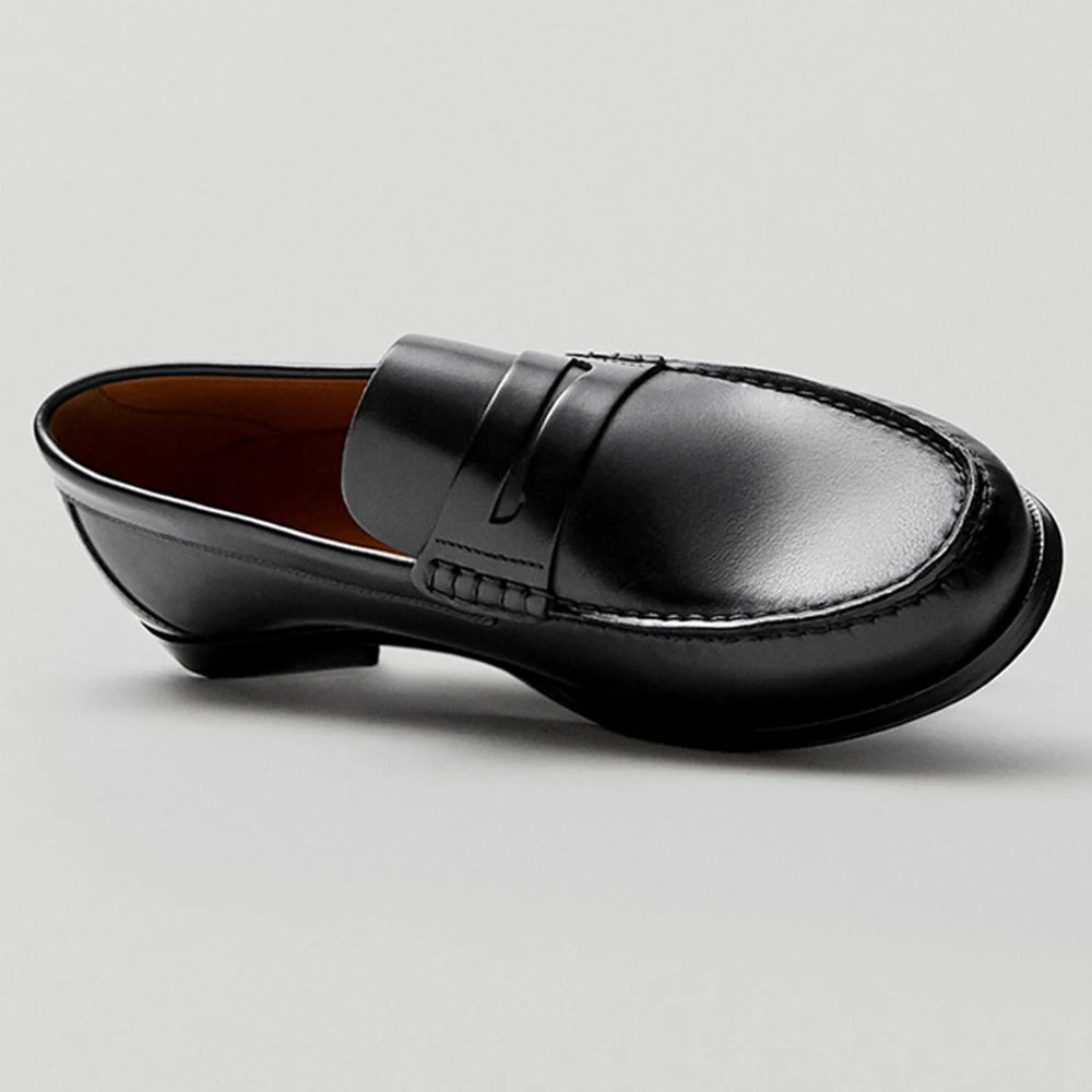 Vintage Calf Leather Men's Loafer Shoes High Quality Handmade Wear-Resistant Brown Pure Leather Casual Shoes