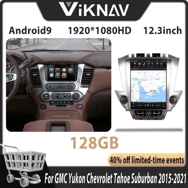 Vertical Screen GPS Navigation for Chevrolet Suburban Tahoe GMC Yukon 2014-2020 Android11 Auto Car Radio Multimedia Player 128GB