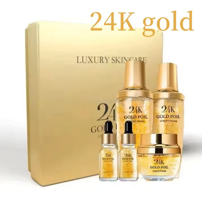 MRUIS 24k Gold  Collagen Cream Peptide Snail Brighten Whitening Skin and Fight Against Aging Serum Lotion Facial Care Luxury Set