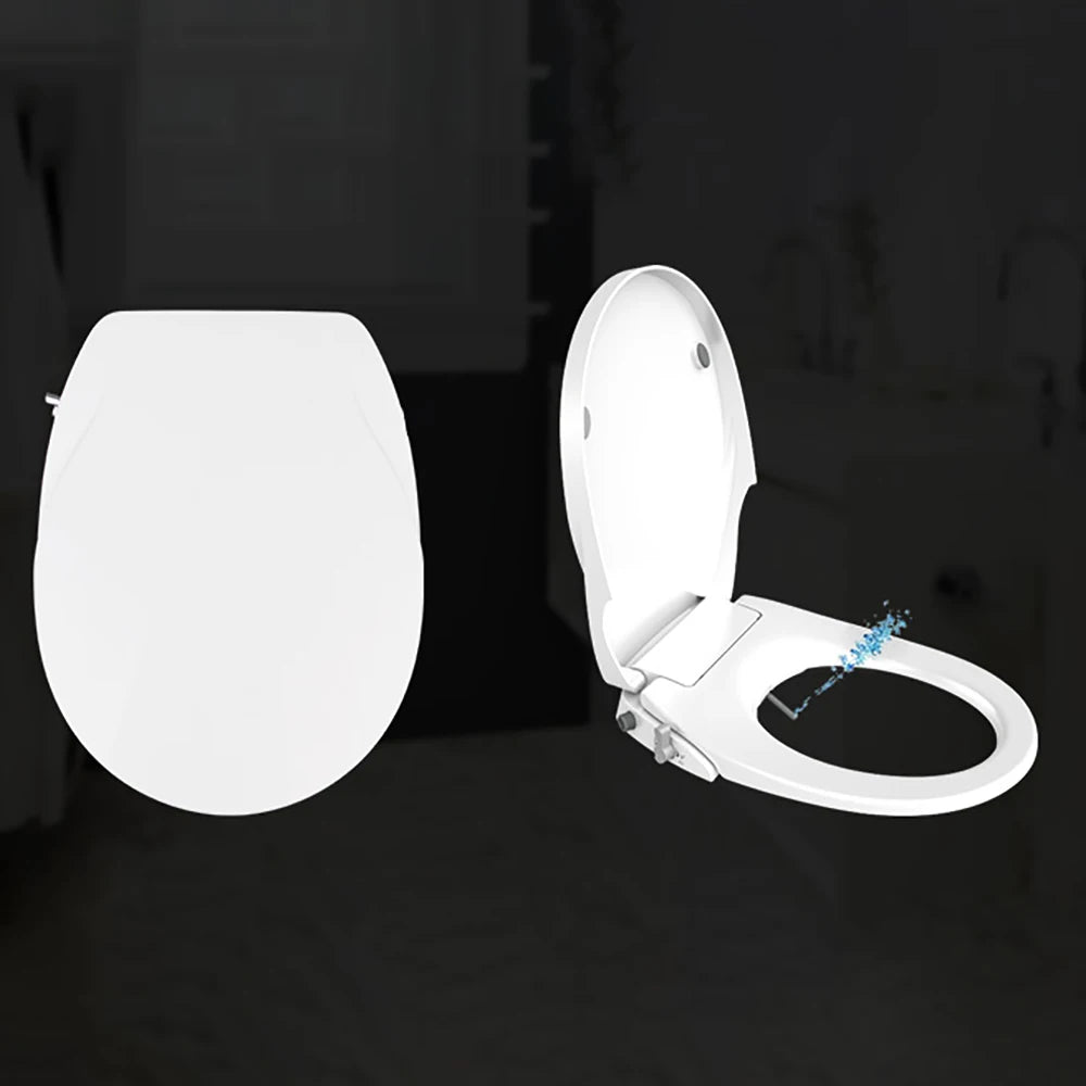 Dual Nozzle Plastic Toilet Seat Cover Vertical Spray Cold Water Eco-Friendly Soft Close Easy Installation Non-Electric Bathroom