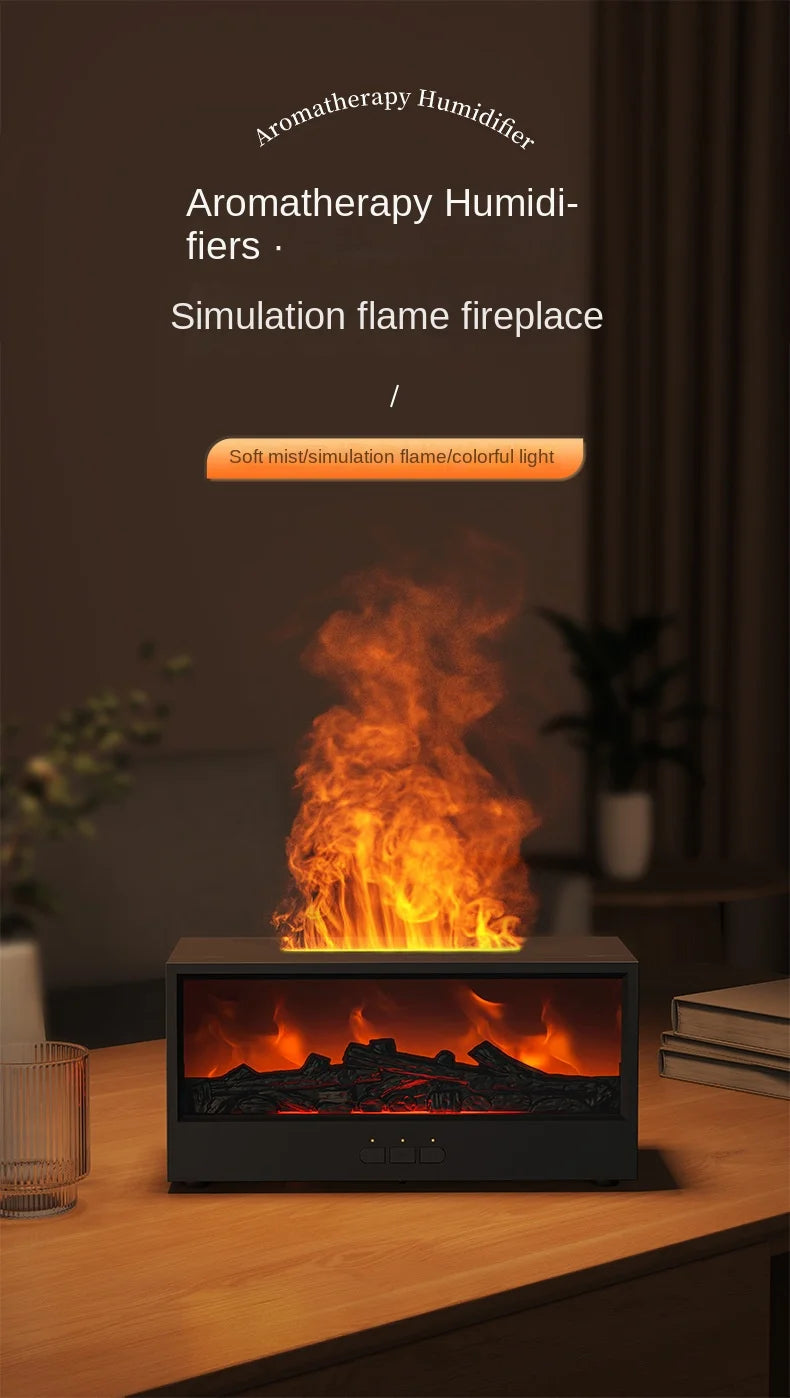 New Retro 3D Simulation Electric Desktop Humidifier Aromatherapy Remote Control Home Plastic Power Source Fireplace Household