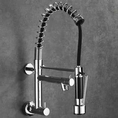 Modern Touchless In-Wall Kitchen Taps High Quality Hot Cold Mixer Faucet 360 Rotation Spring Pull-Down Stainless Steel Single