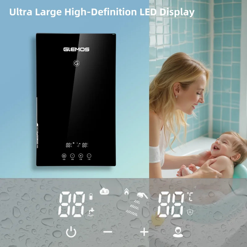 New Arrival 7KW Tankless Electric Hot Water Heater for Shower Kitchen Bathroom Whole House Chauffe Eau Electrique