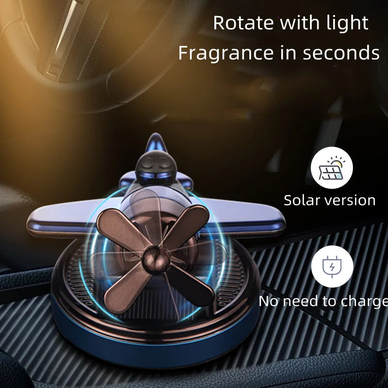 Paper Airplane Fighter Air Freshener Perfume Solar Powered Car Dashboard Essential Oil Holder Liquid Freshener for Vehicles