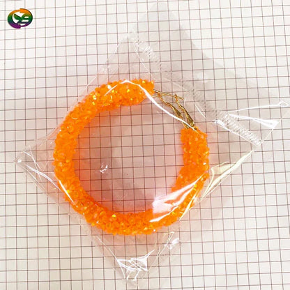 Trendy Women Geometric Big Hoop Earrings Resin Crystal Bling Hoop Earrings Custom Color Exaggerated Gold Earring for Girls