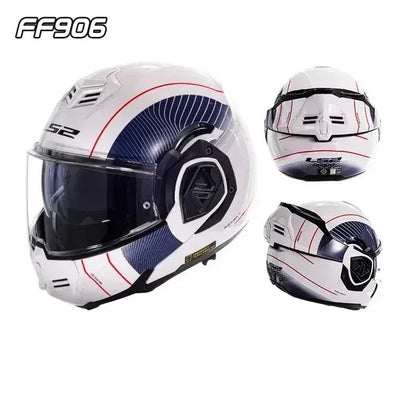 LS2 FF906 Full Face Flip up Helmets Motorcycle Modular Double Visor Helmet Built-in Lens ECE Capacete Casque Casco Moto