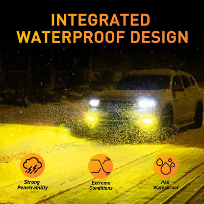 AUXITO 2Pcs L6 LED H8 H11 Yellow White Fog Light Dual Color 3000K 6000K Canbus DRL Daytime Running Light Bulb Fog Lamp 12V CSP