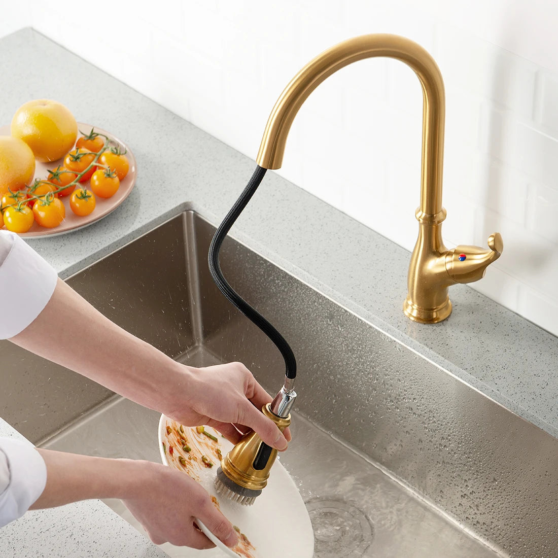 High Quality Single-Handle Modern Kitchen Faucet Commercial Home Water Tap with  Ceramic Classic Contemporary Accessories