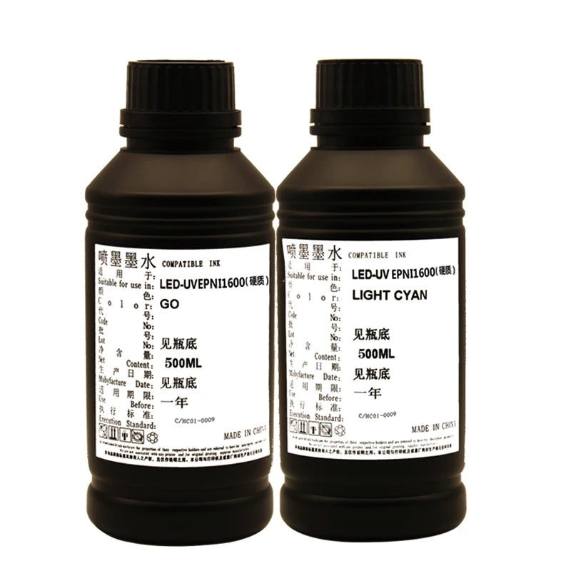 Wholesale UV Ink for Eps I1600 U1 Printhead Uv Flatbed Printer Ink 500ml Bottles LED Uv Ink for Wall Printer Cmykw Eps I1600 Ink