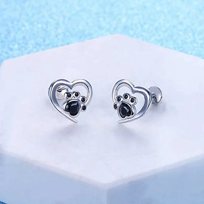 E1900 White Gold Heart Stud Earrings With Zircon Bezel Setting For Women Cute Fashion Jewelry Gift