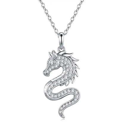 Custom Year of the Horse VVS Moissanite Pendant Necklace 925 Silver Platinum Plated Luxury Fine Jewelry Necklace for Women