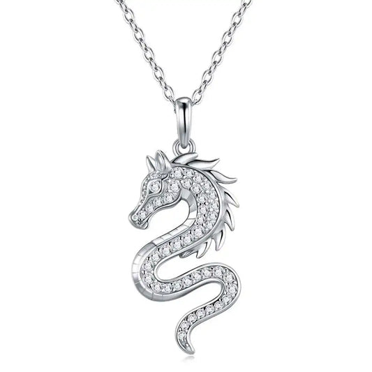 Custom Year of the Horse VVS Moissanite Pendant Necklace 925 Silver Platinum Plated Luxury Fine Jewelry Necklace for Women