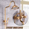 Modern European-Style Brass Bathroom Shower Suite Dual Handle Wall-Mounted Shower Faucet Slide Bar Ceramic Valve Core Rain Spray