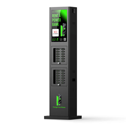Rental Power Bank Simcard 24 Slots 23.8-inch Led Display Touch Screen Waterproof Shared Charging Station 160w Output Power Cord
