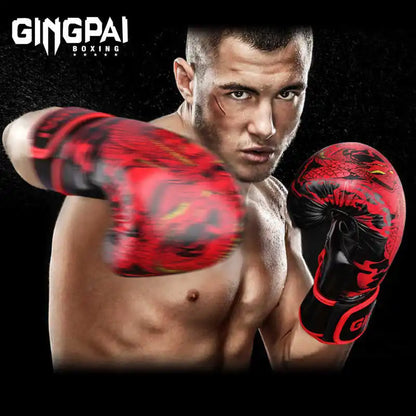 Adult Boxing Gloves Chinese Style Professional Sanda Combat Gloves Punching Bag Training Practical Thickened Muay Thai
